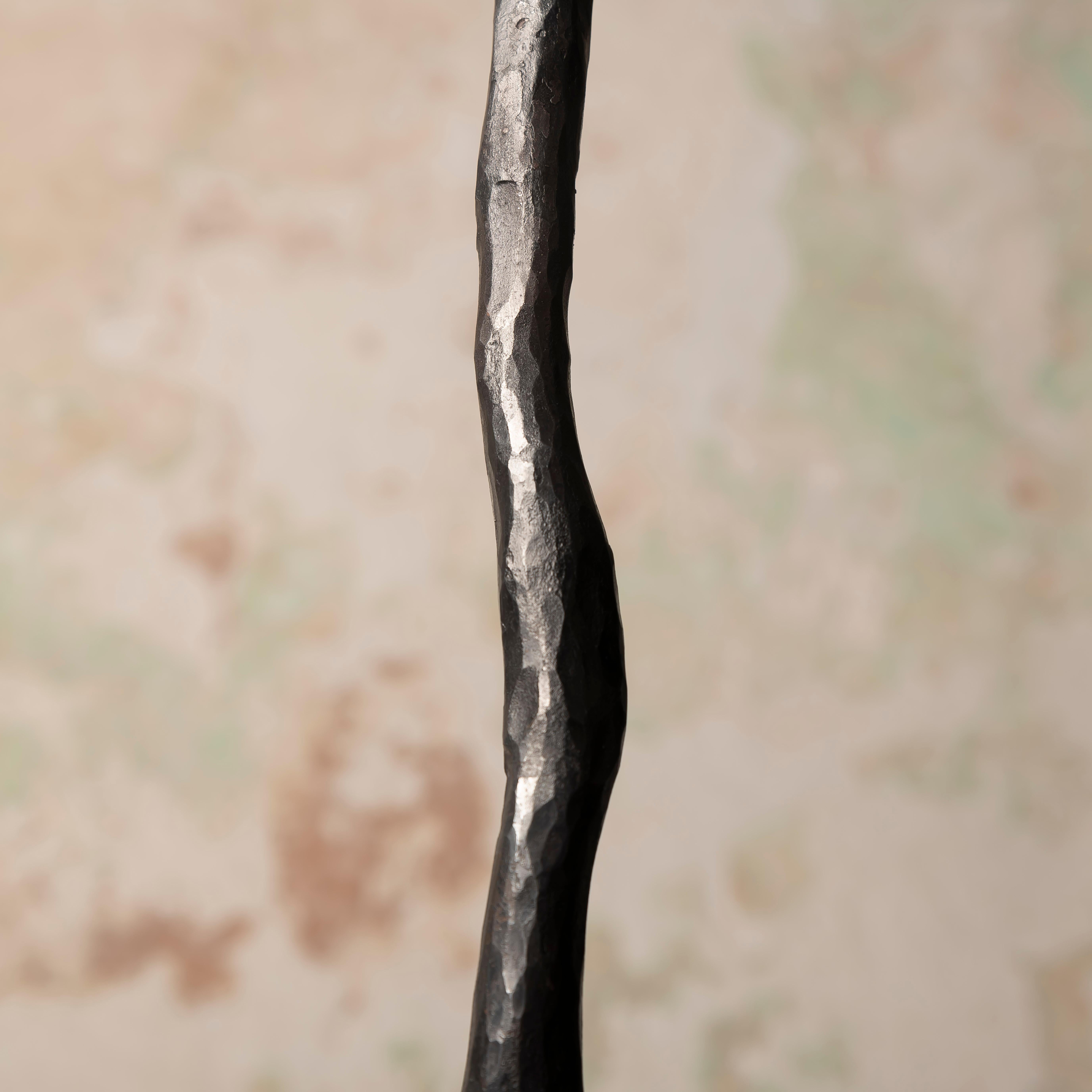 Specchio verticale in ferro battuto e bronzo in vendita 8