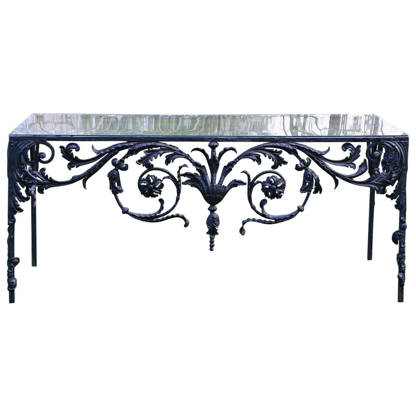 Black Iron Decorative Console Table