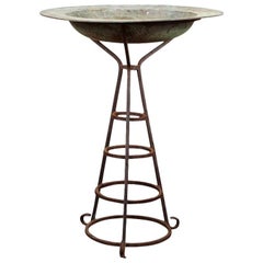 Wrought Iron and Coppers Bird Bath