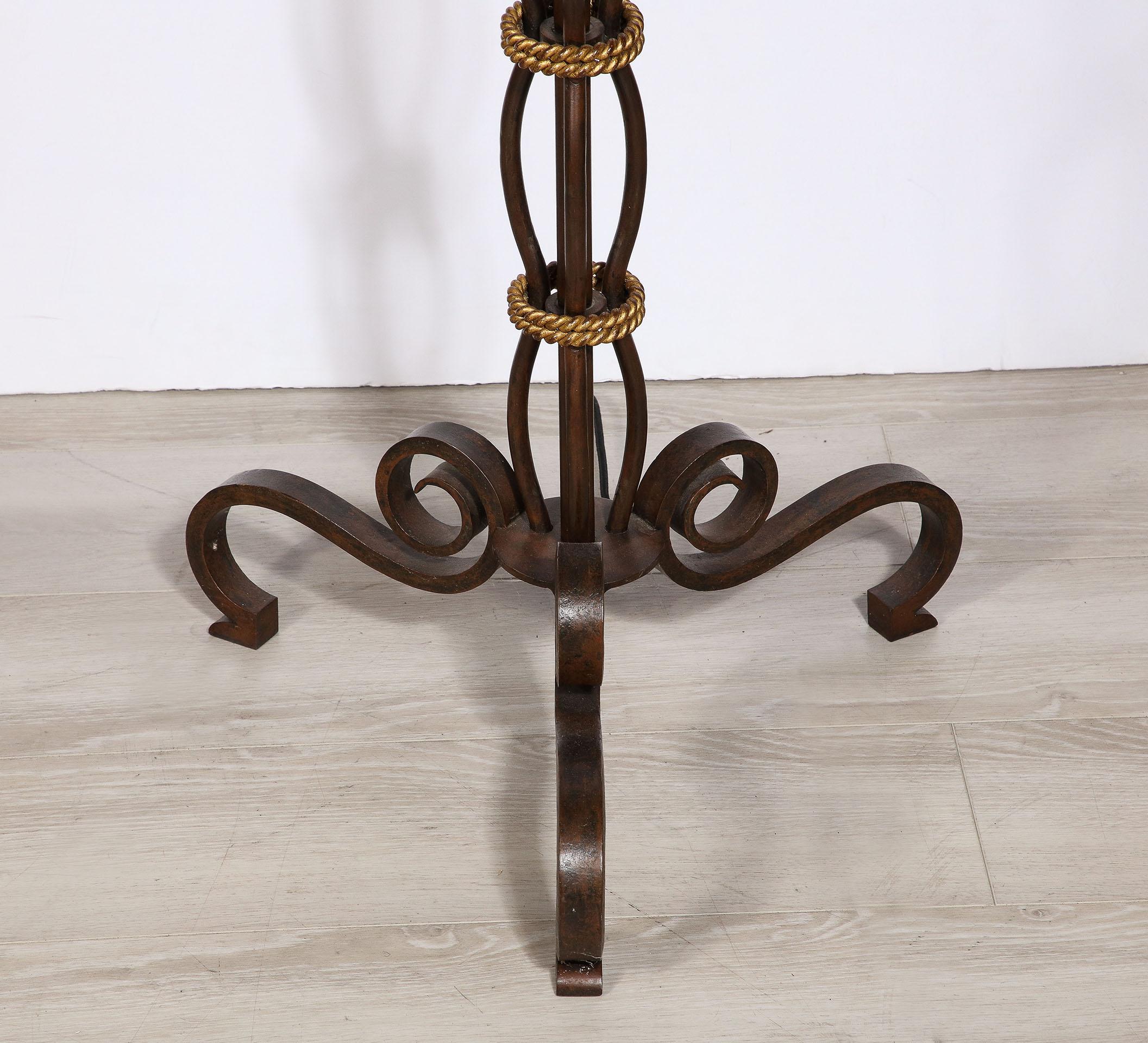 Wrought Iron and Gilt Bronze Floor Lamp by Gilbert Poillerat 6