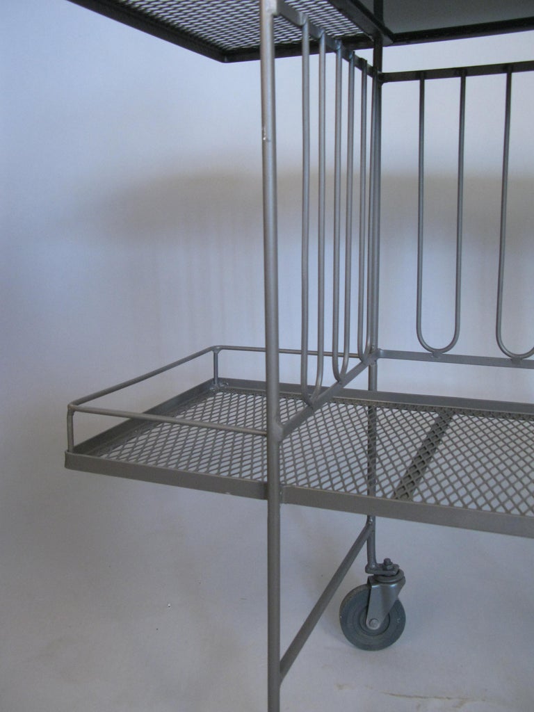 Wrought Iron And Glass 1950s Bar Cart By Salterini At 1stdibs