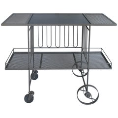 Wrought Iron and Glass 1950s Bar Cart by Salterini