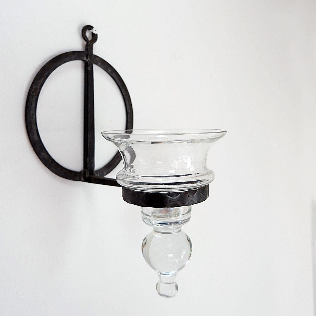Farol de hierro forjado y cristal para velas de Bertil Vallien para Boda - Años 60 en venta 1
