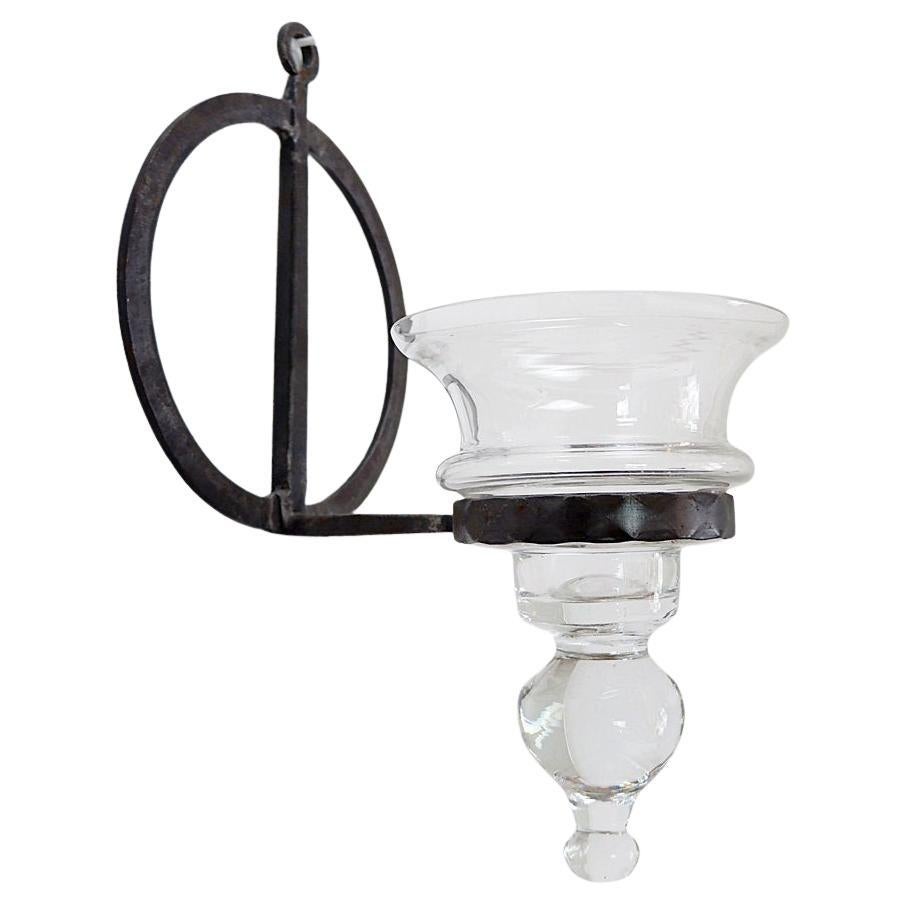Lanterne de bougie en fer forgé et verre de Bertil Vallien pour Boda - années 1960