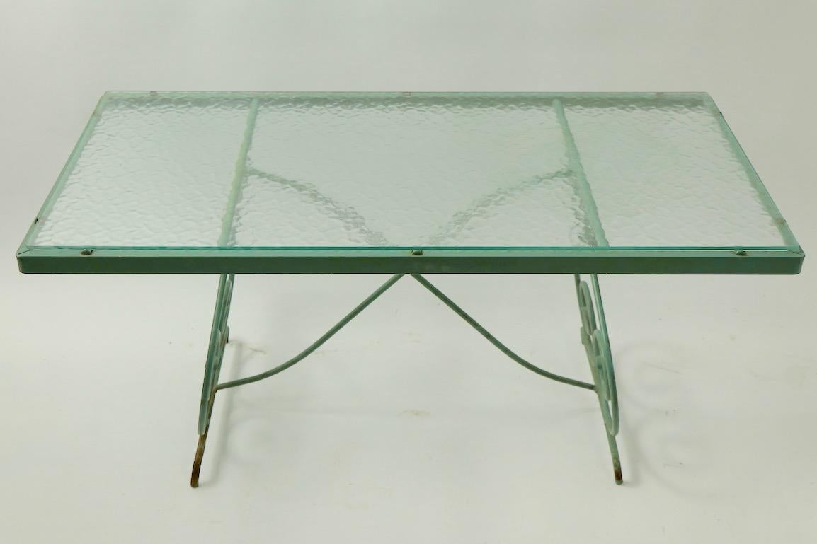 Wrought Iron and Glass Coffee Table by Woodard 4