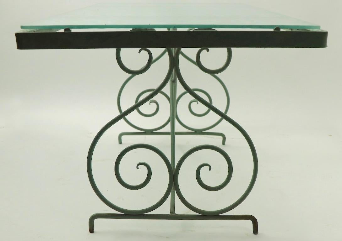 Wrought Iron and Glass Coffee Table by Woodard 9