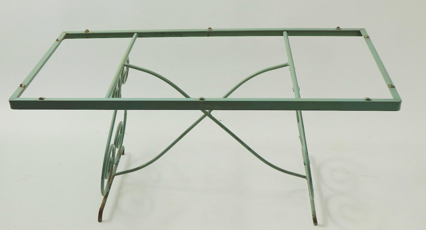 American Wrought Iron and Glass Coffee Table by Woodard