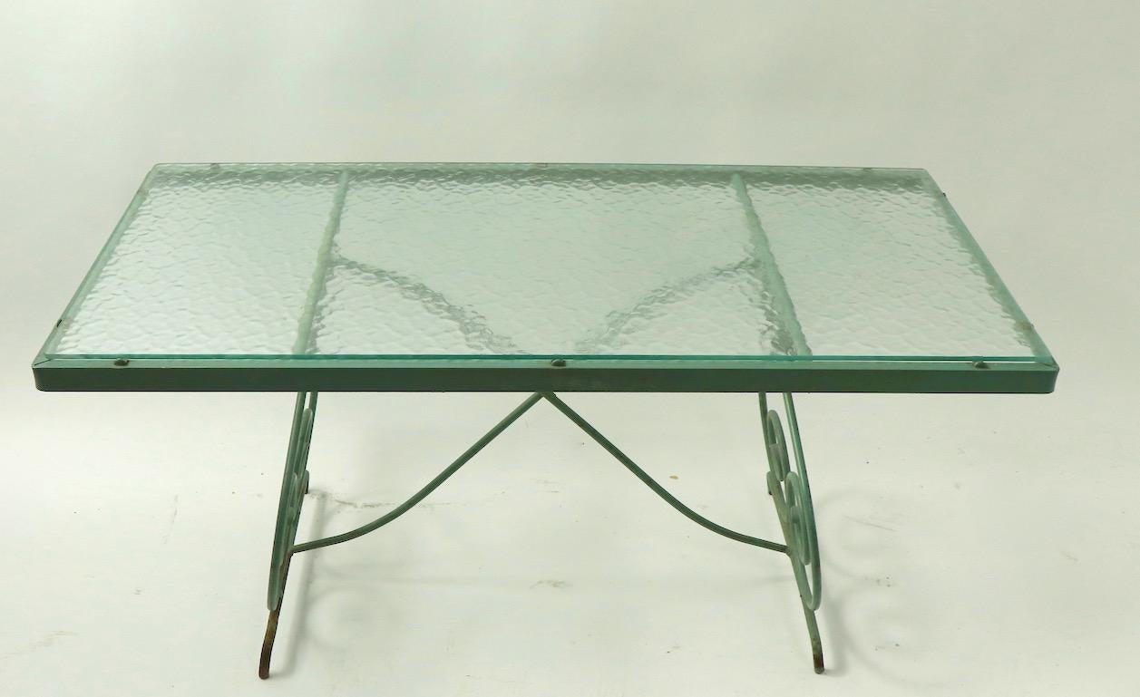 Wrought Iron and Glass Coffee Table by Woodard 3