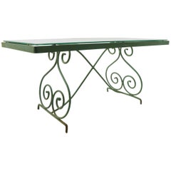 Wrought Iron and Glass Coffee Table by Woodard