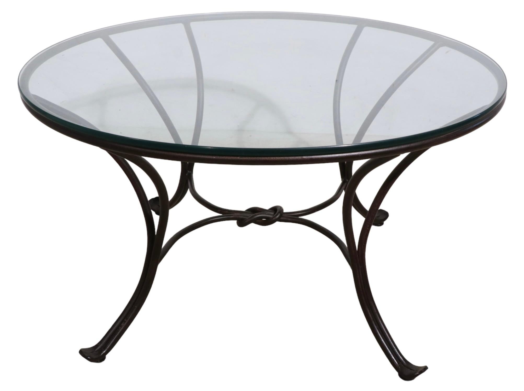 outdoor wrought iron coffee table