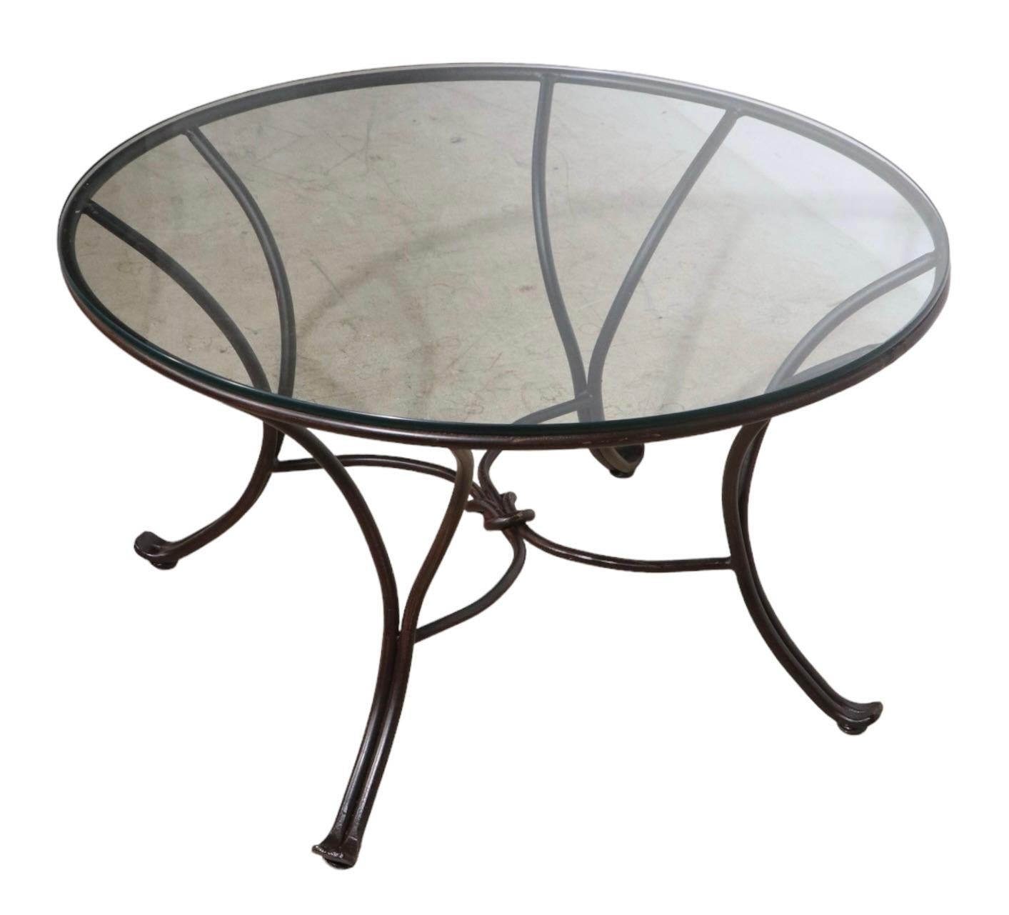Art Deco Wrought Iron and Glass Coffee Table