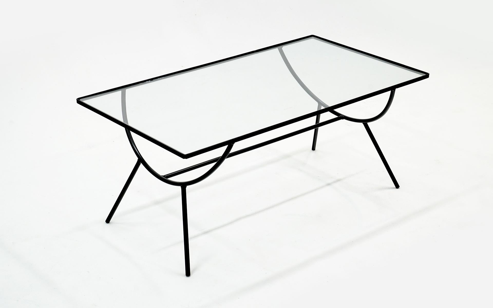 Mid-Century Modern Wrought Iron and Glass Coffee Table in the Style of George Nelson for Arbuck