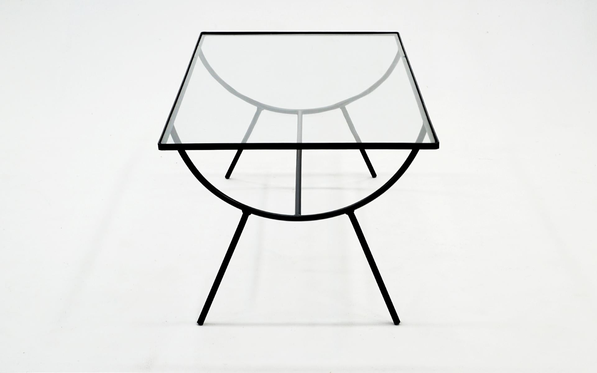 Wrought Iron and Glass Coffee Table in the Style of George Nelson for Arbuck 1