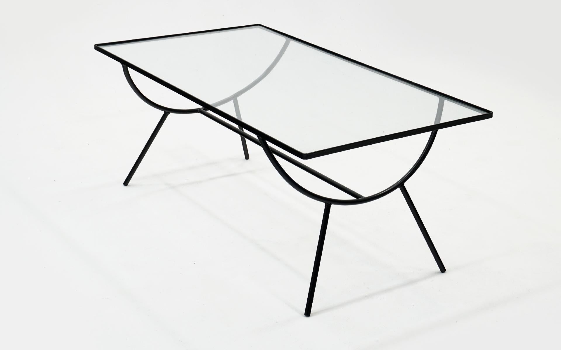 Wrought Iron and Glass Coffee Table in the Style of George Nelson for Arbuck 2