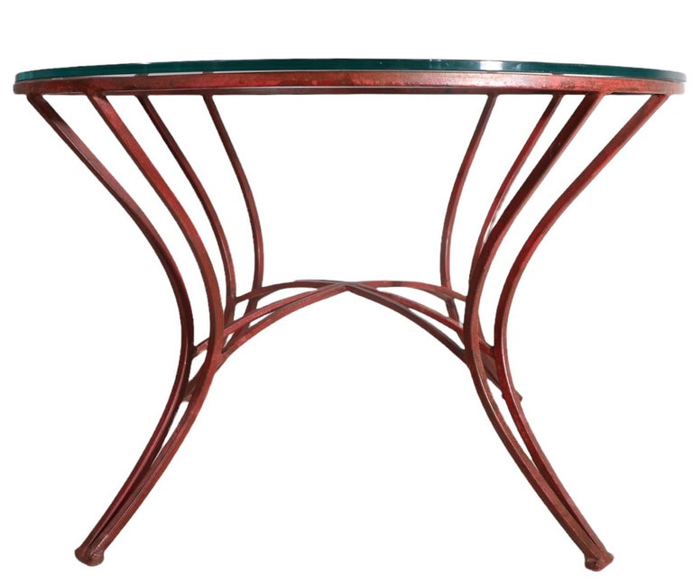Wrought Iron and Glass Side Table Suitable for Patio, Garden or