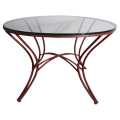 Wrought Iron and Glass Side Table Suitable for Patio, Garden or Poolside Use
