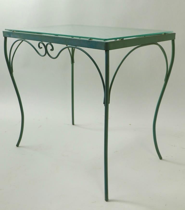 Wrought Iron and Glass Table by Woodard 4