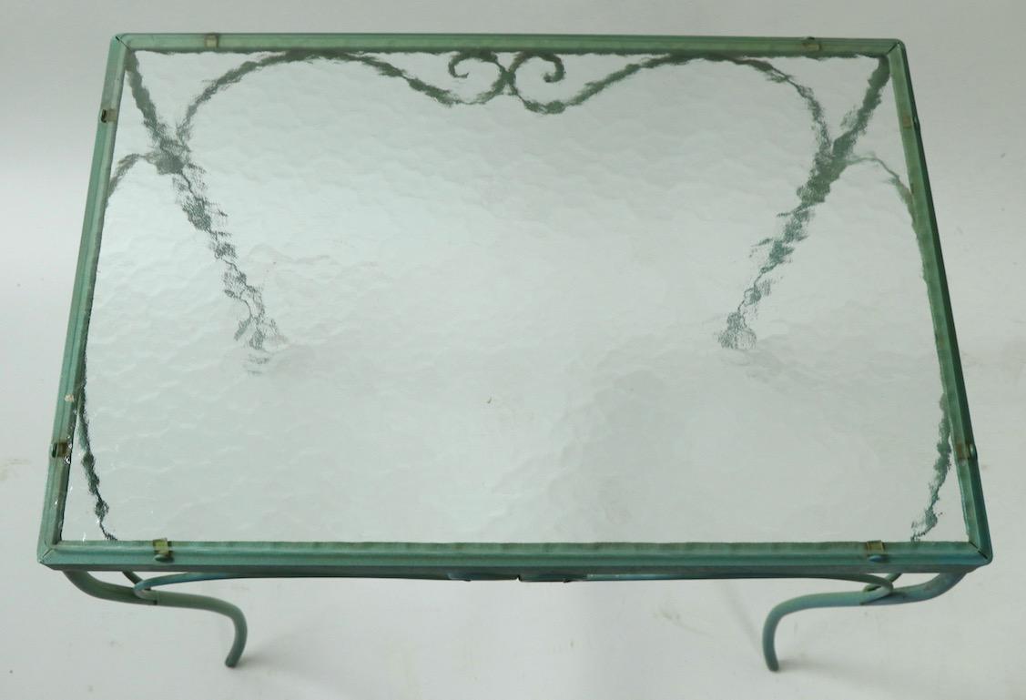 American Wrought Iron and Glass Table by Woodard