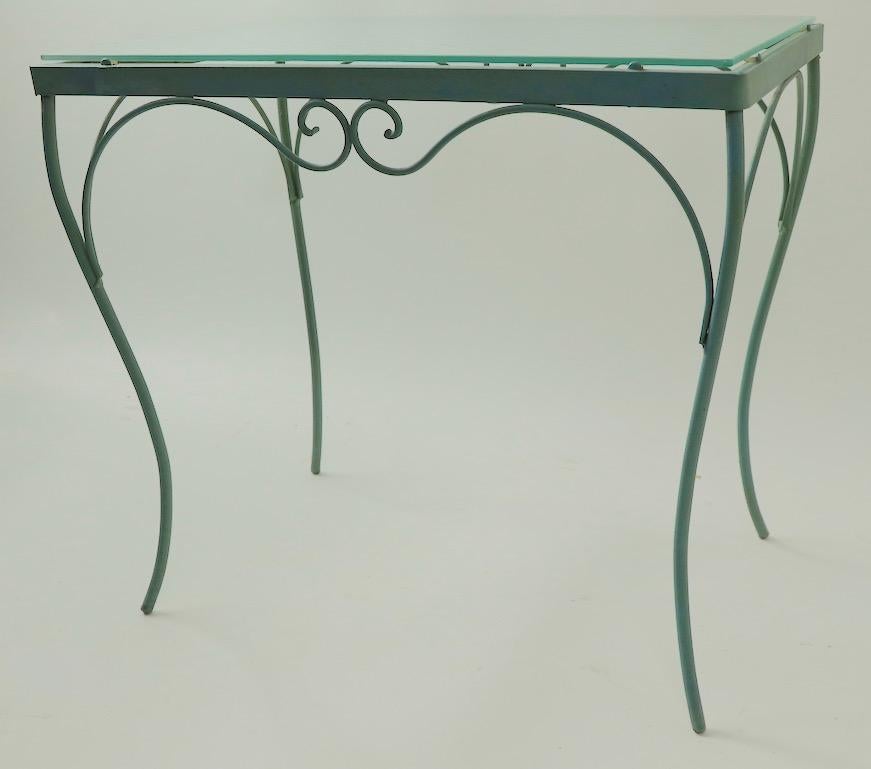 Wrought Iron and Glass Table by Woodard 1