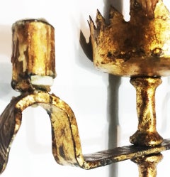 Wrought Iron and Gold  Votive Candelabra Electrified or Table Lamp