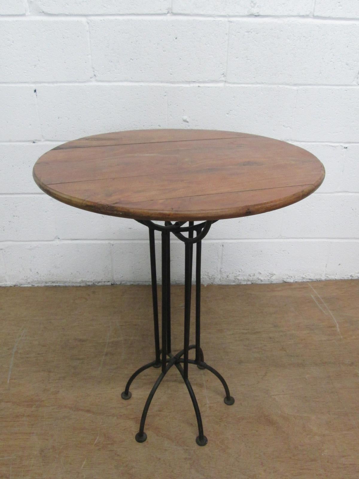 Mid-20th Century Wrought Iron and Italian Marble-Top Tables Pair For Sale
