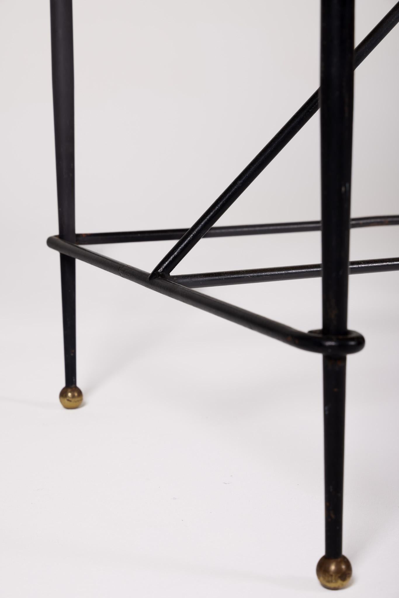 Bureau en fer forgé et cuir de Jacques Adnet 10