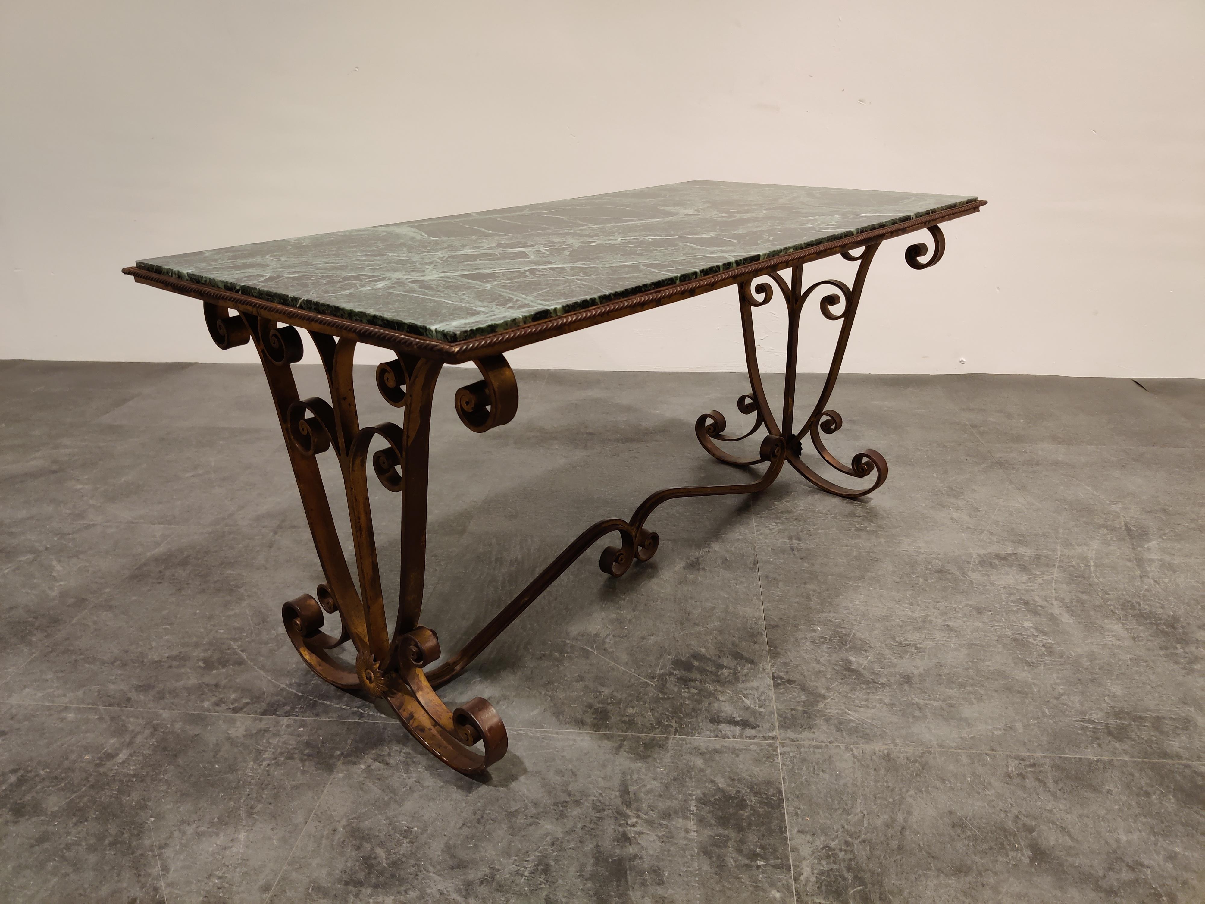 Wrought Iron and Marble Coffee Table, 1950s 5