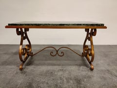 Wrought Iron and Marble Coffee Table, 1950s