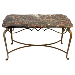 Wrought Iron and Marble Coffee Table Designed by Pier Luigi Colli, 1950s