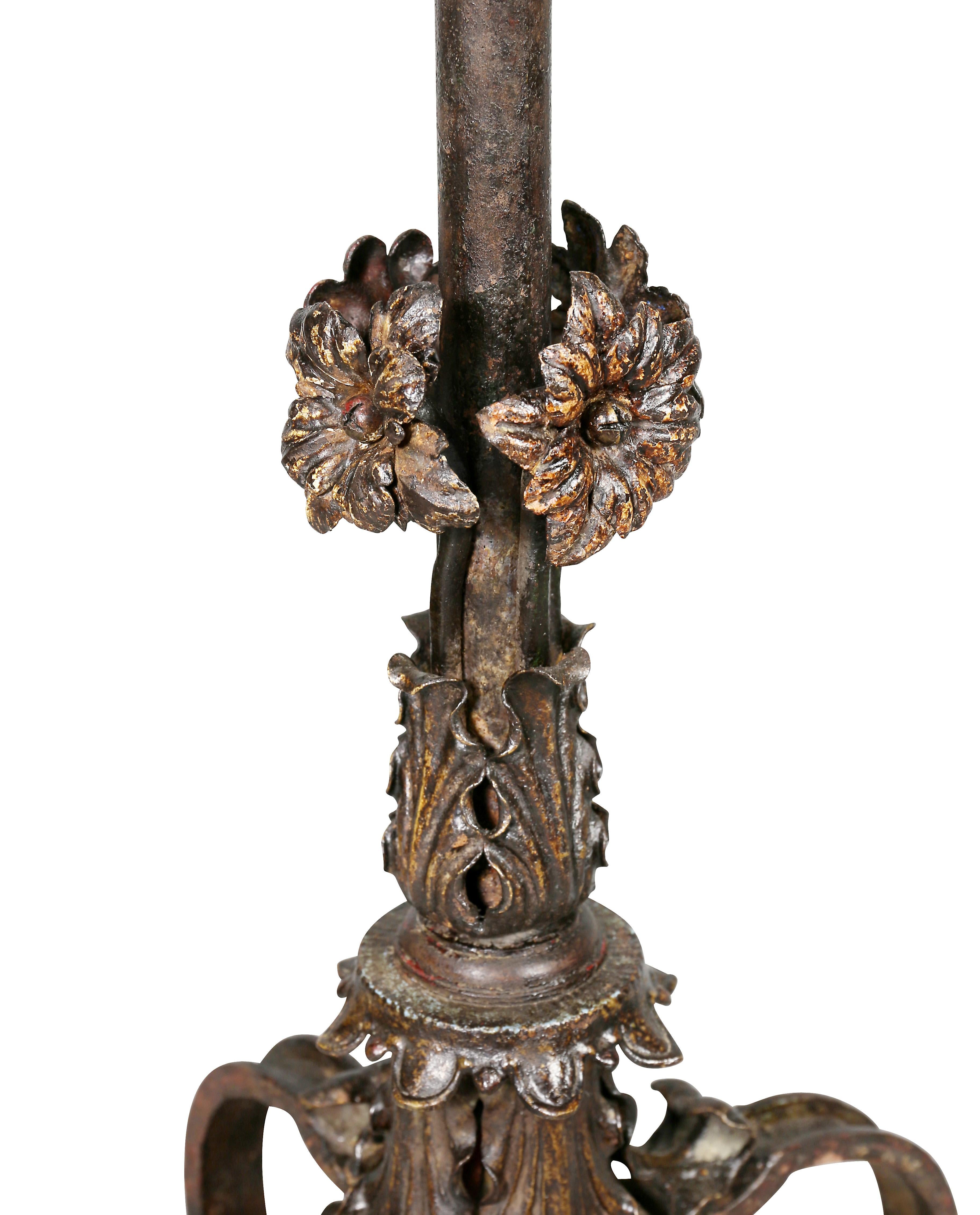 Wrought Iron and Marble Floor Lamp 3