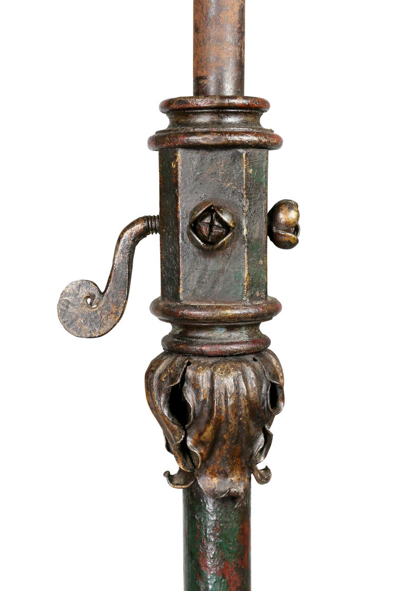 Wrought Iron and Marble Floor Lamp For Sale at 1stdibs