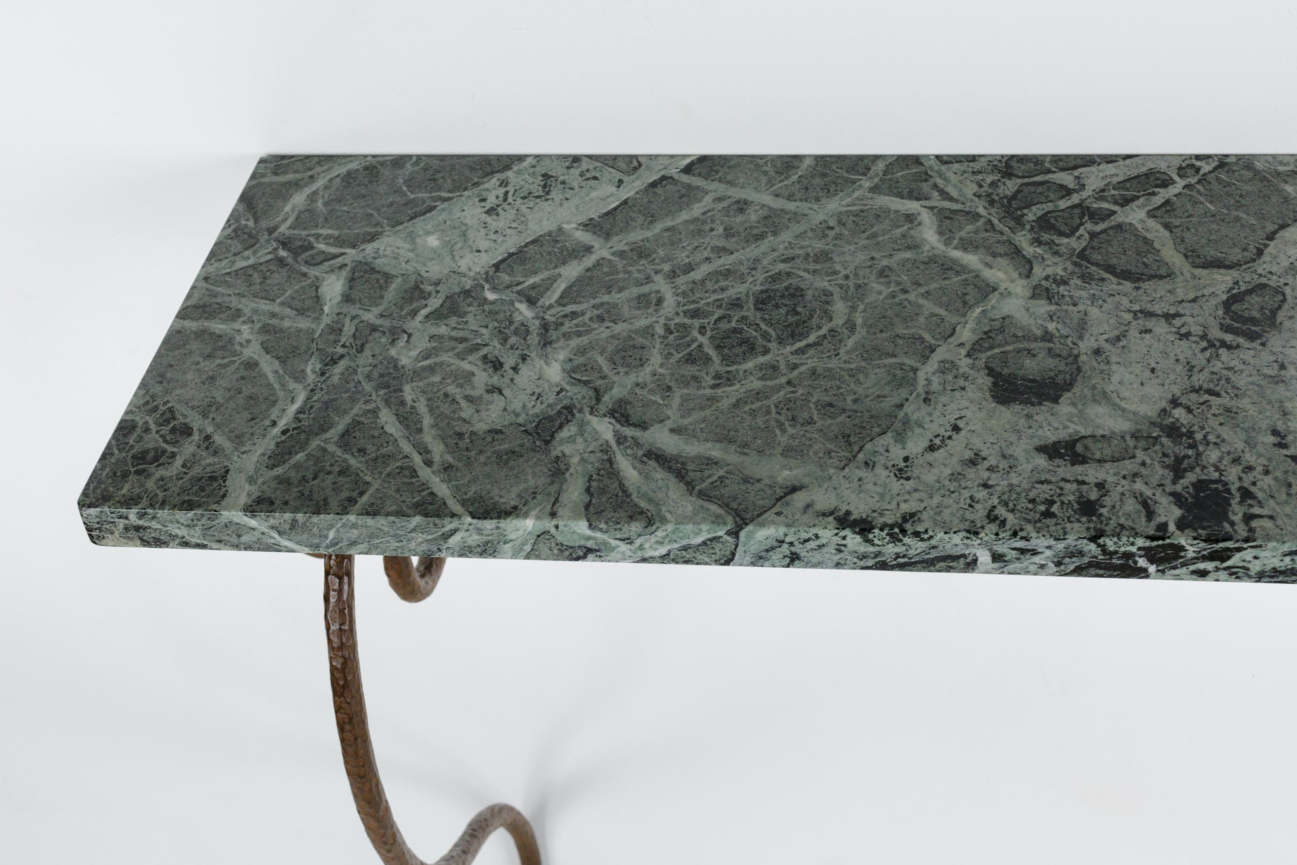 Wrought Iron and Marble Serpent Console in the Manner of Paul Poiret For Sale 8