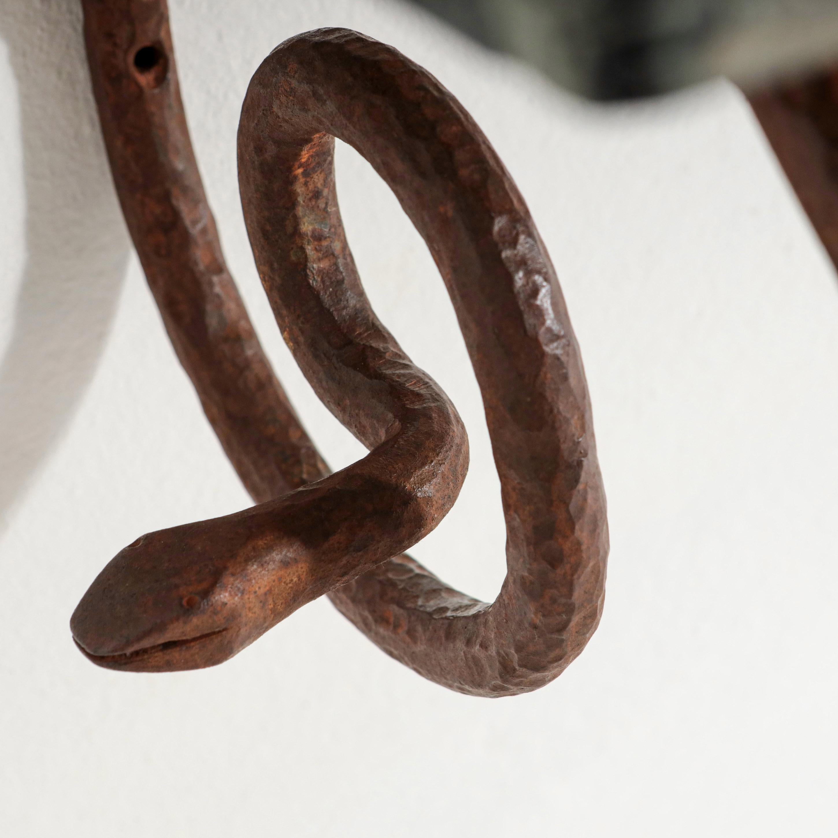 Wrought Iron and Marble Serpent Console in the Manner of Paul Poiret For Sale 1