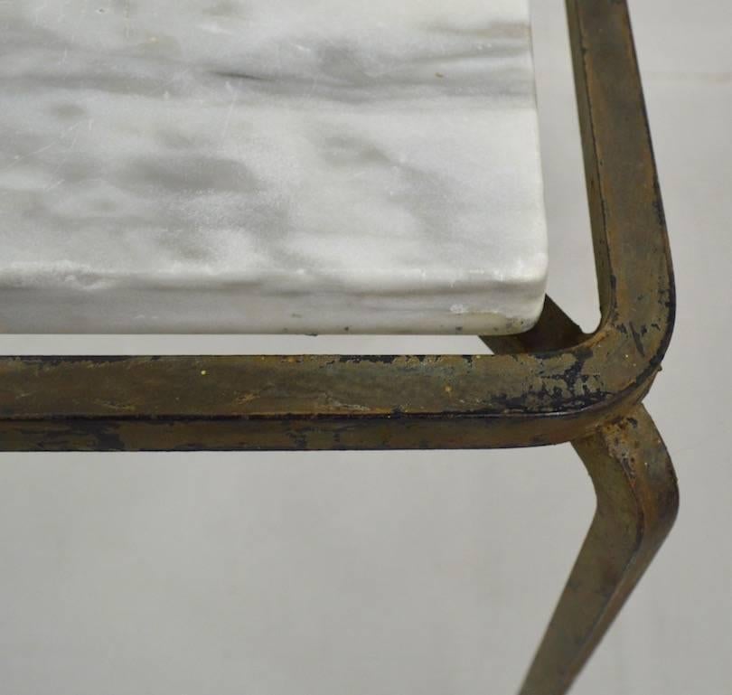 20th Century Wrought Iron and Marble-Top Table Attributed to Allan Gould