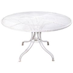 Wrought Iron and Metal Mesh Garden Patio Poolside Dining Table by Salterini