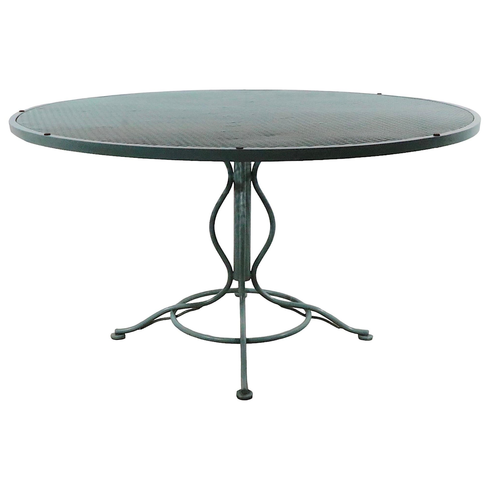 Wrought Iron and Metal Mesh Garden Patio Sculptura Dining Table by Woodard