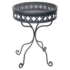 Used Wrought Iron and Metal Mesh Garden Patio Side End Table Taj Mahal by Salterini