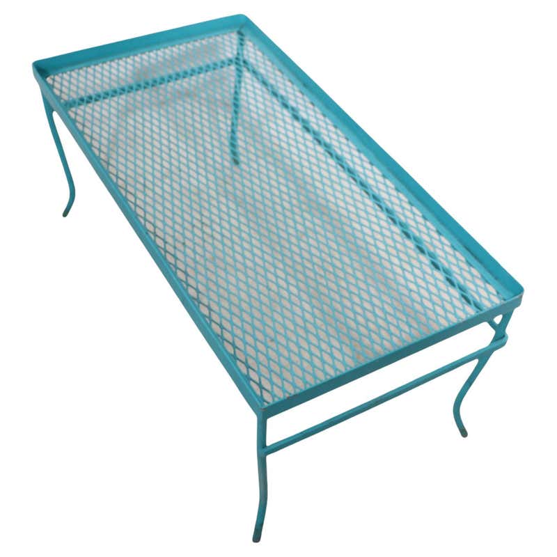 Early Two-Tier Art Deco Mesh Steel Outdoor/Patio Side Table by Woodard ...