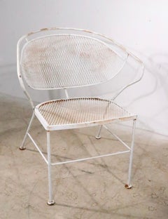Wrought Iron and Metal Mesh Garden Side, Dining Chair by Salterini, C 1950s