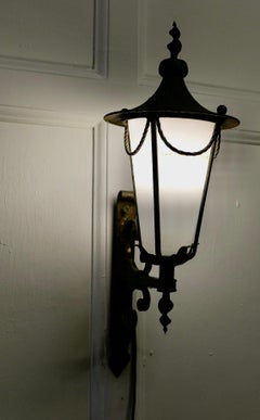 Farol de Pared de Hierro Forjado y Opaco