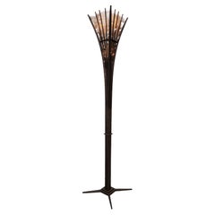 Wrought Iron and Rock Crystal Floor Lamp