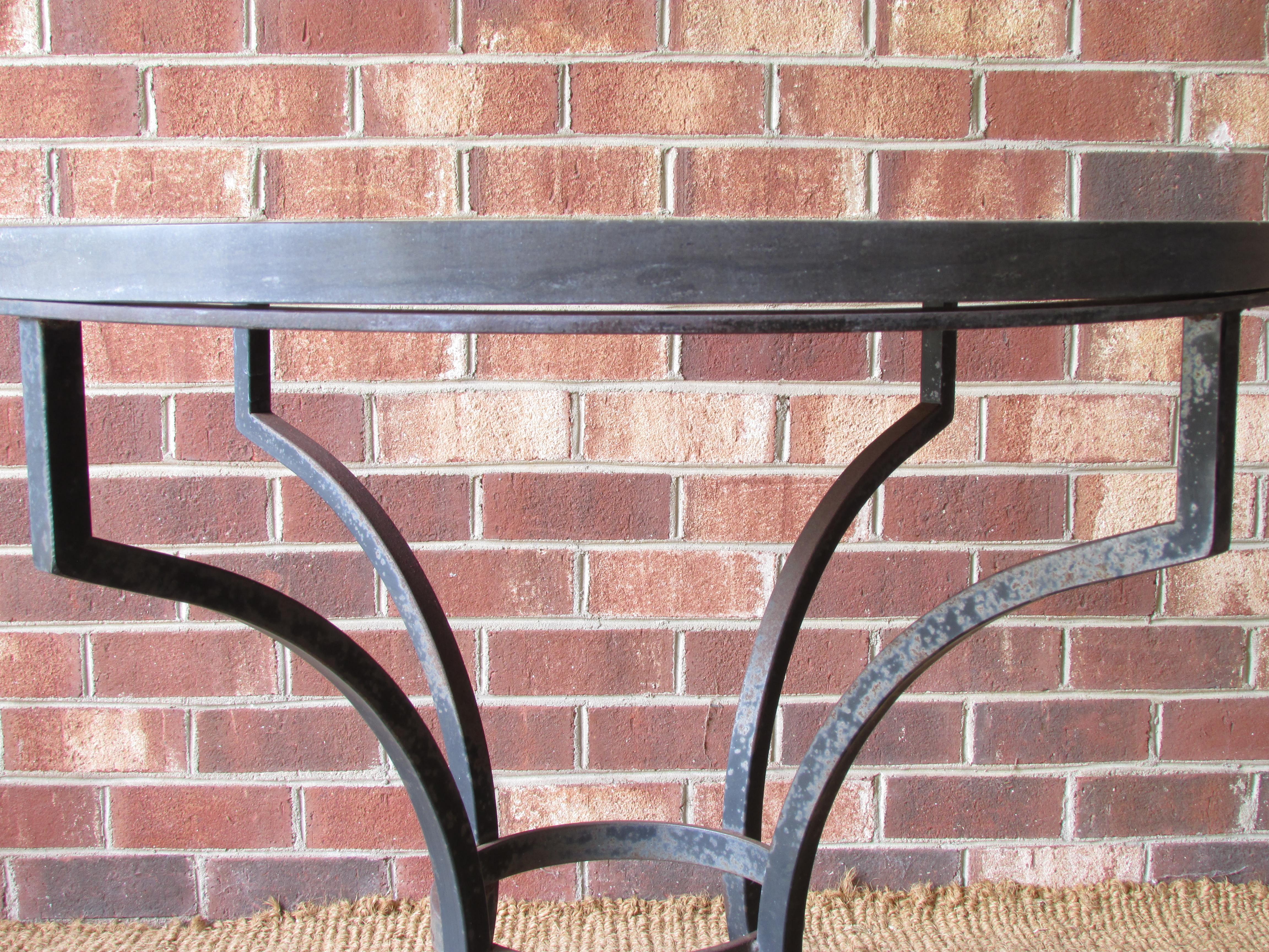 Wrought Iron and Slate Lamp Table For Sale 1