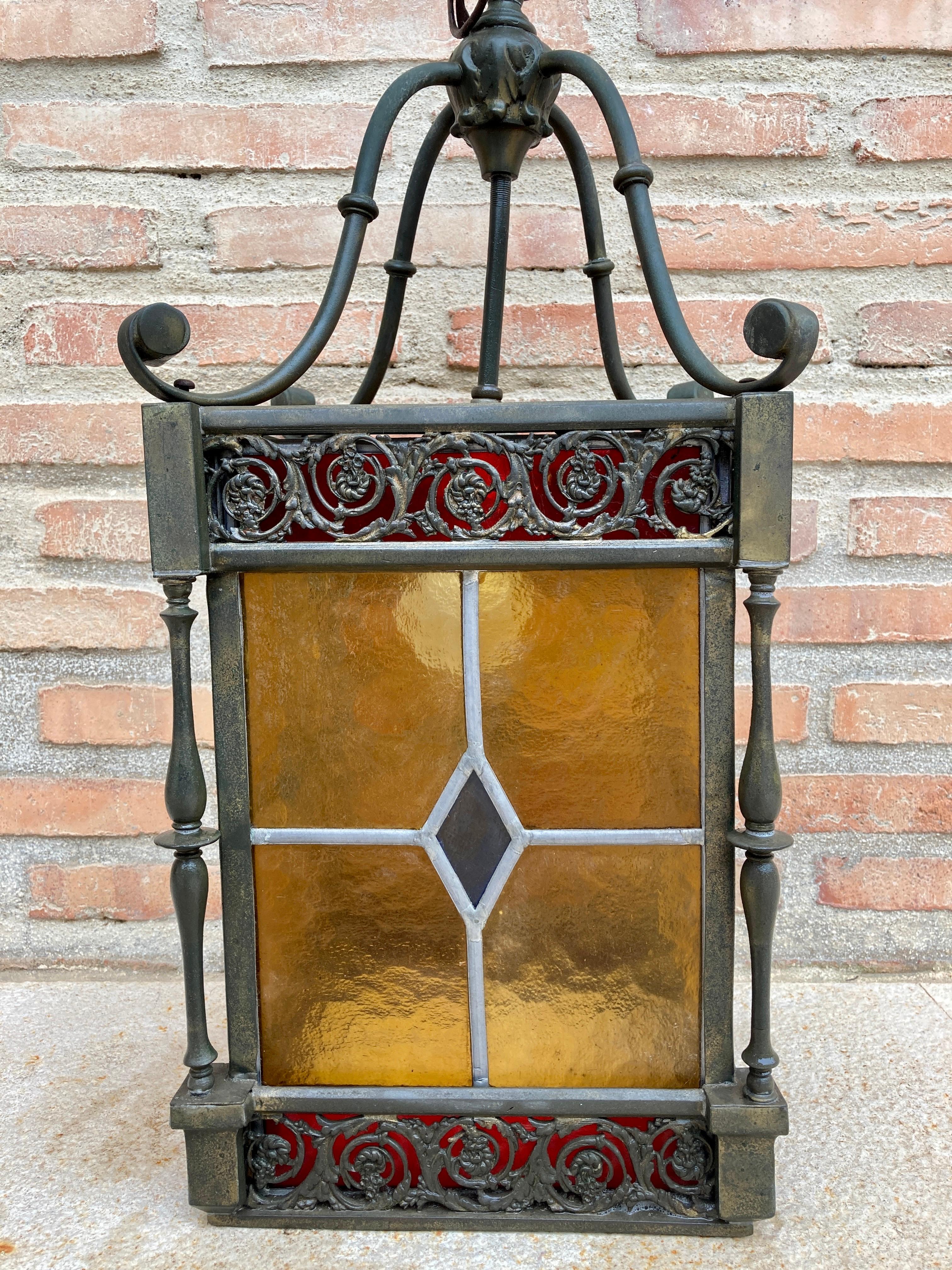 stained glass outdoor ceiling light