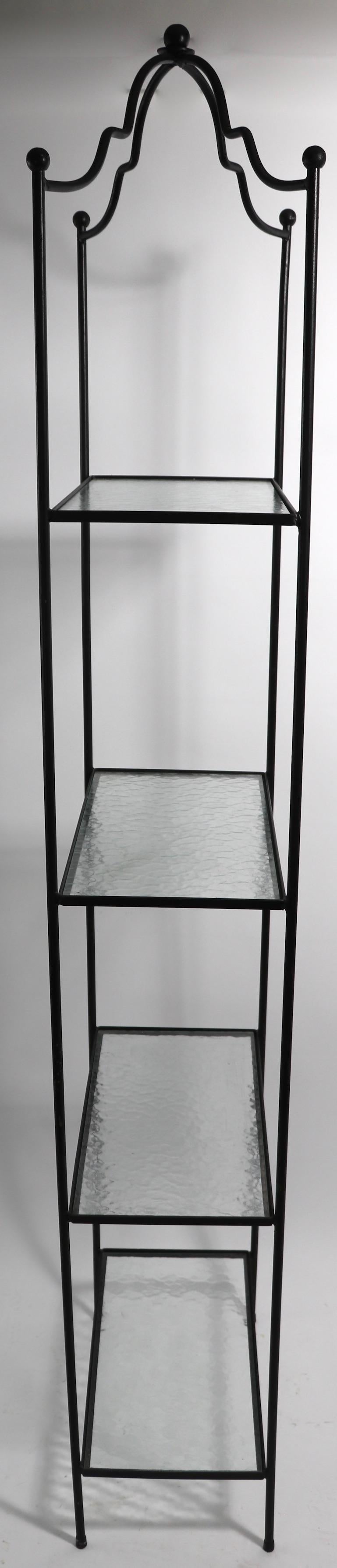 Wrought Iron and Textured Glass Étagère Shelf 2