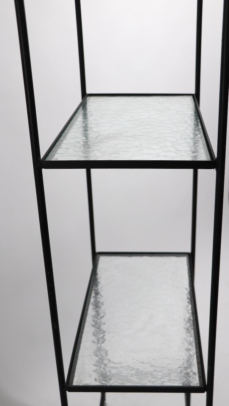 Wrought Iron and Textured Glass Étagère Shelf 1