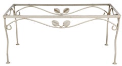 Wrought Iron and Textured Glass Garden Patio Poolside Coffee Table by Woodard