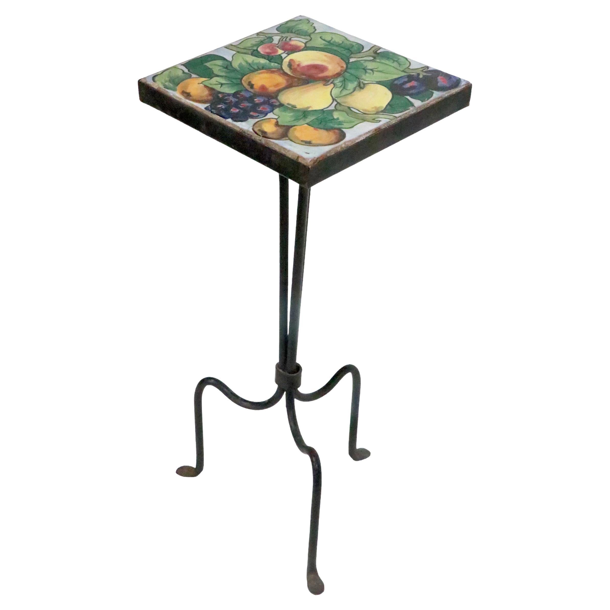 Wrought iron and Tile Top Table att. to Addison Mizner c 1920's