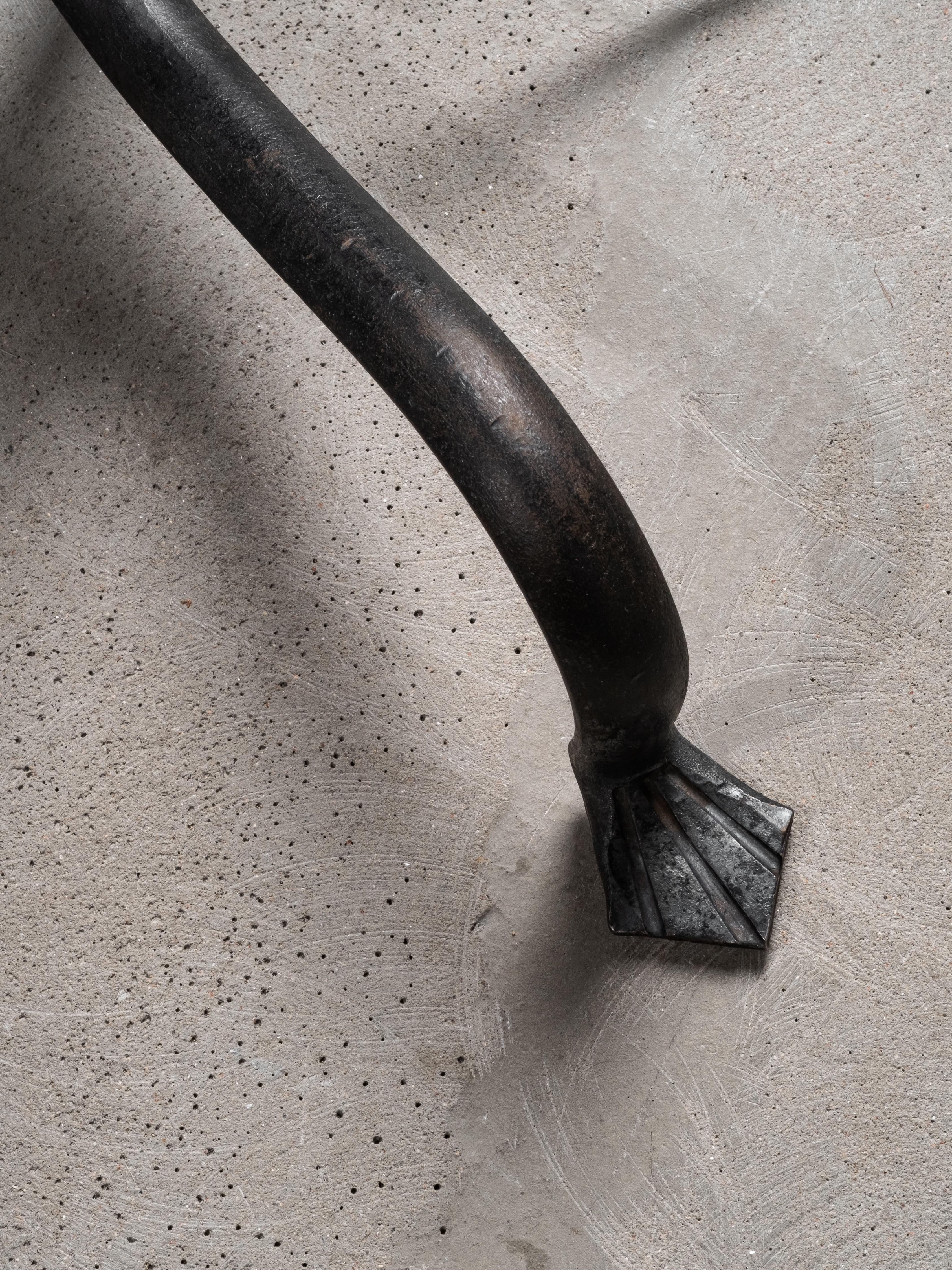 Lámpara de pie de hierro forjado y pizarra de madera de Hakkarainen, Finlandia, años 30 en venta 7