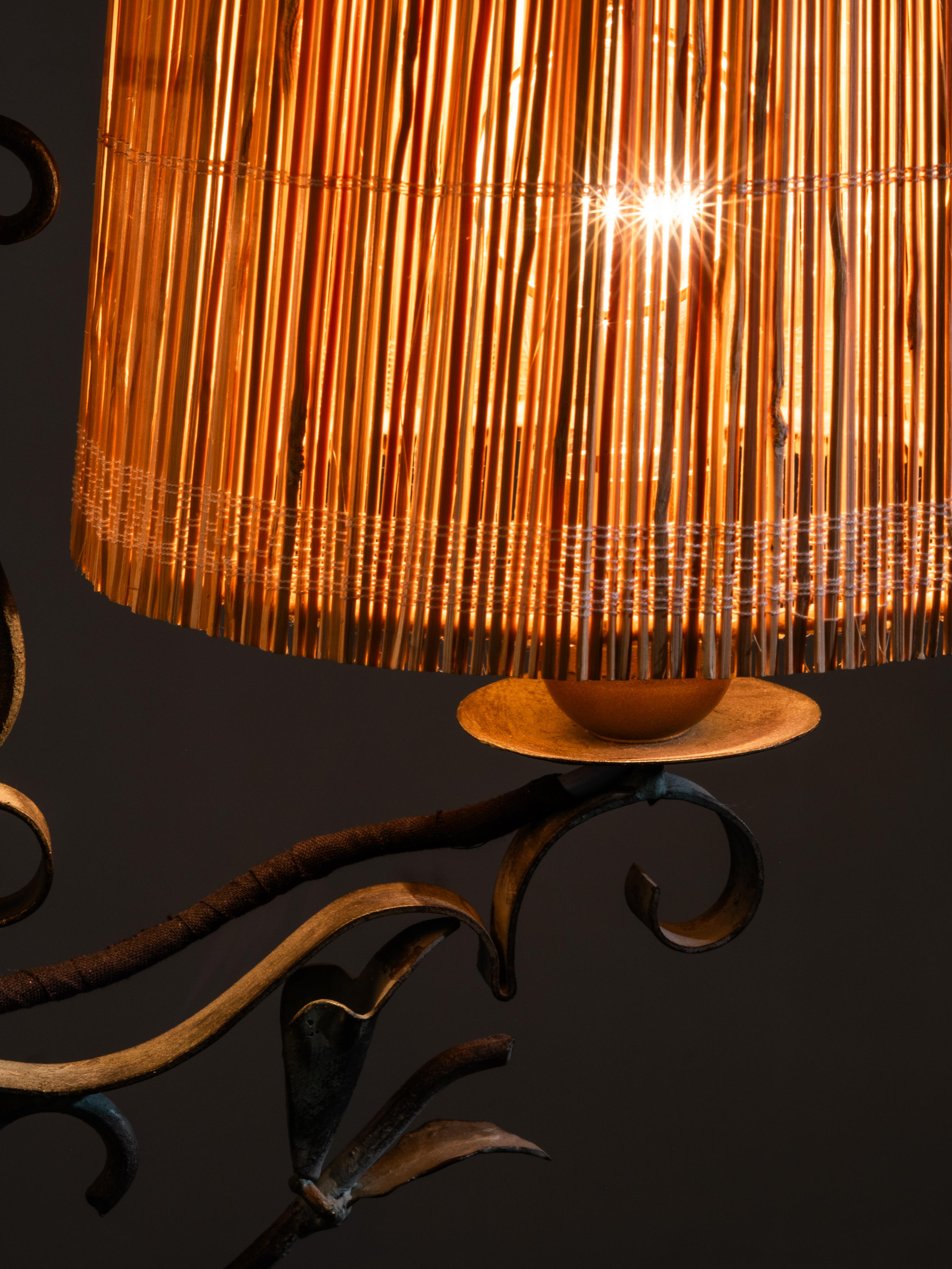 Lampadaire en fer forgé et en ardoise de bois par Hakkarainen, Finlande, années 1930 en vente 6