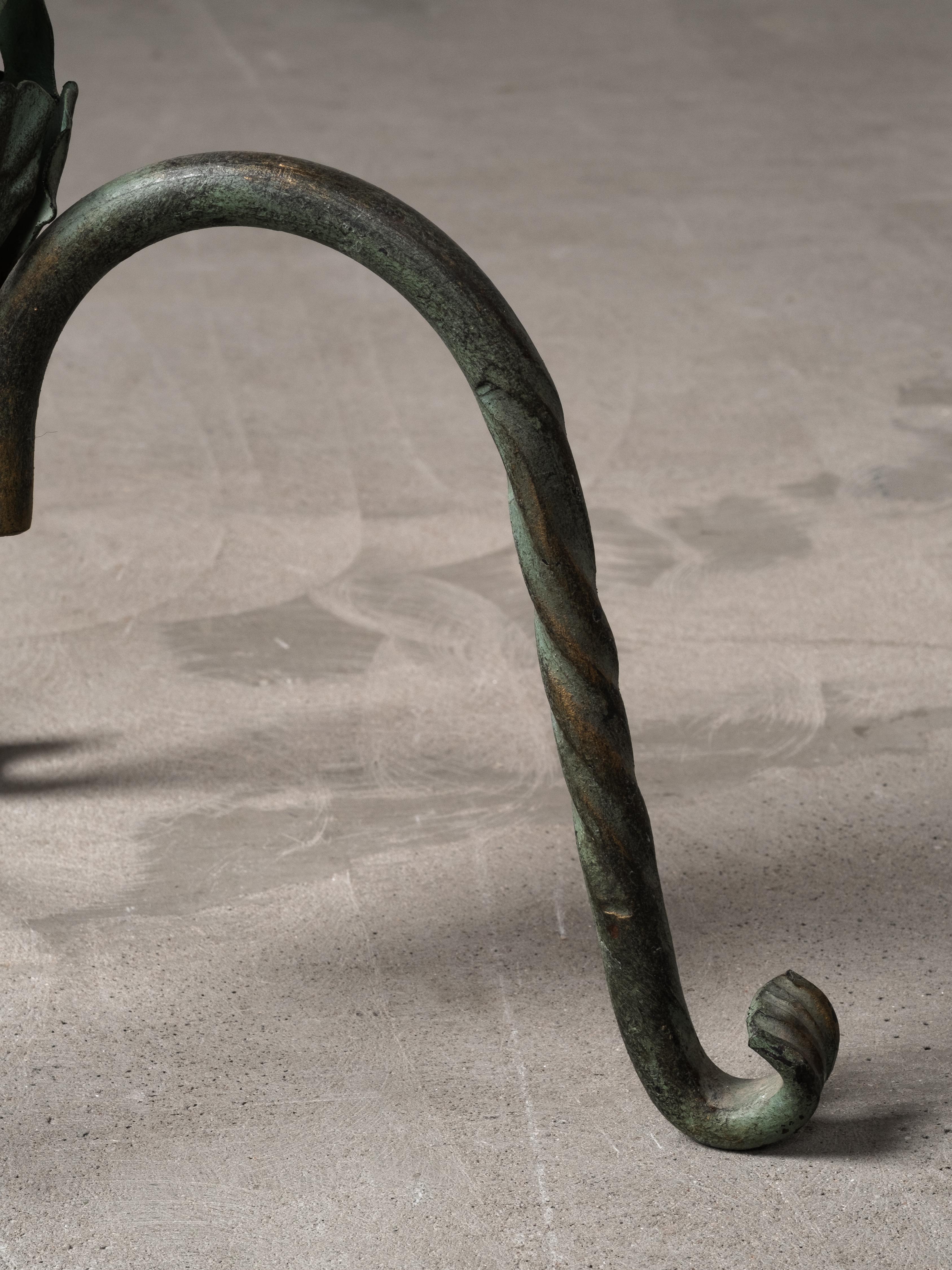 Lampadaire en fer forgé et en ardoise de bois par Hakkarainen, Finlande, années 1930 en vente 1